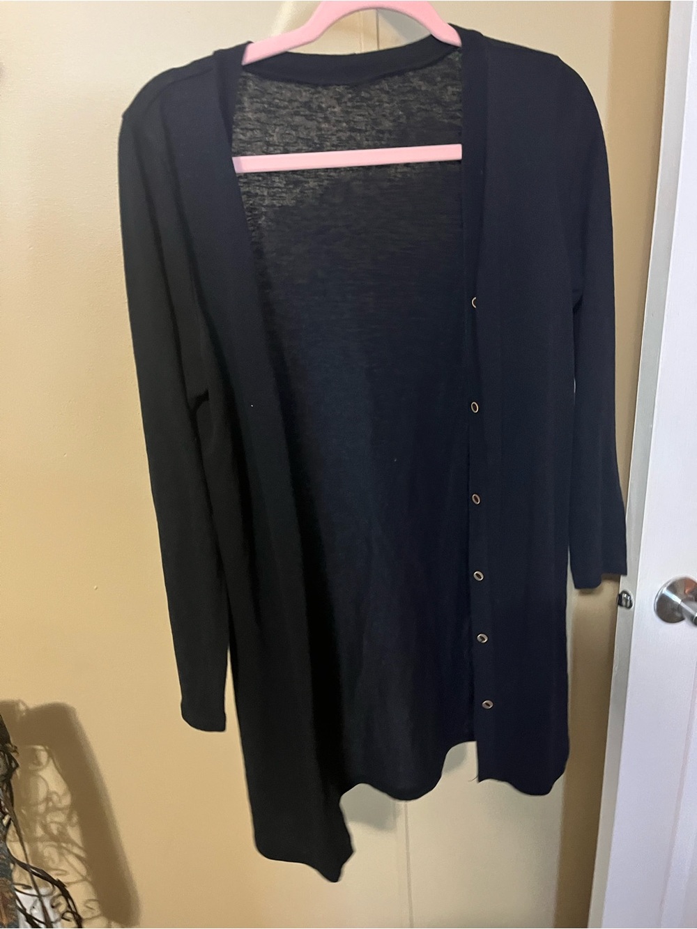 Women’s Long Open-Front Cardigan Sweater - Black
